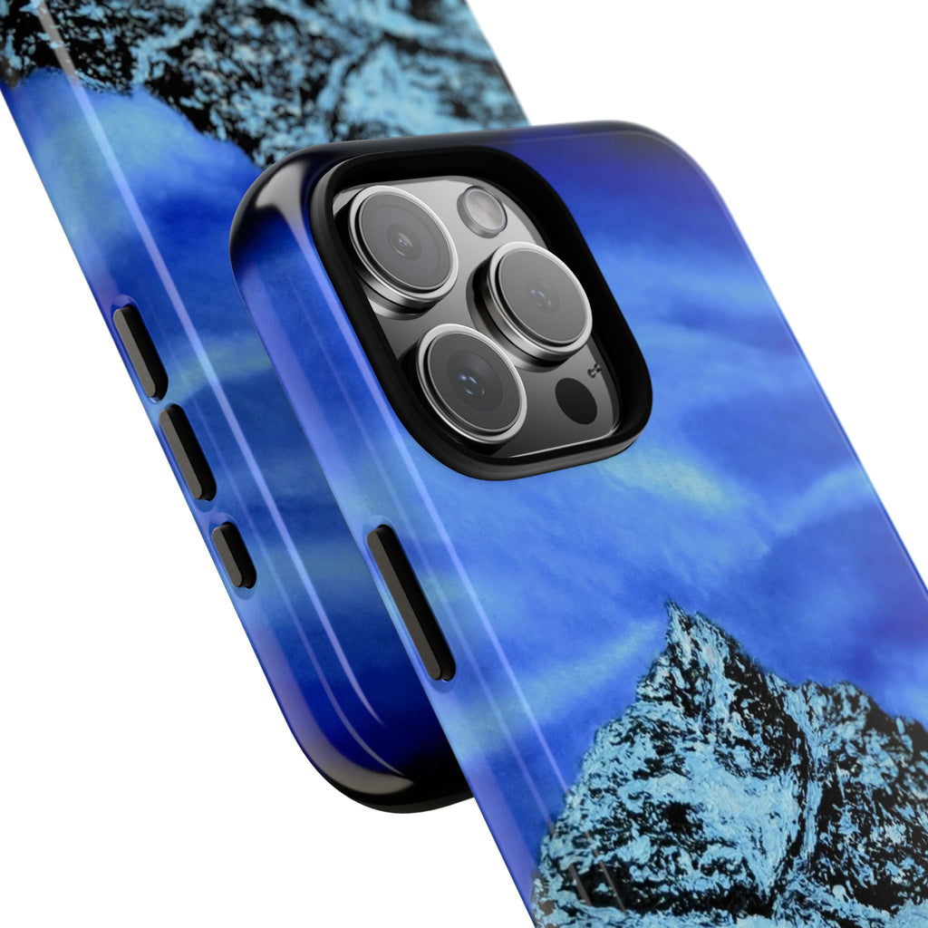 Mountain Peak Blue Tough Phone Case — Rugged Protective iPhone Cover