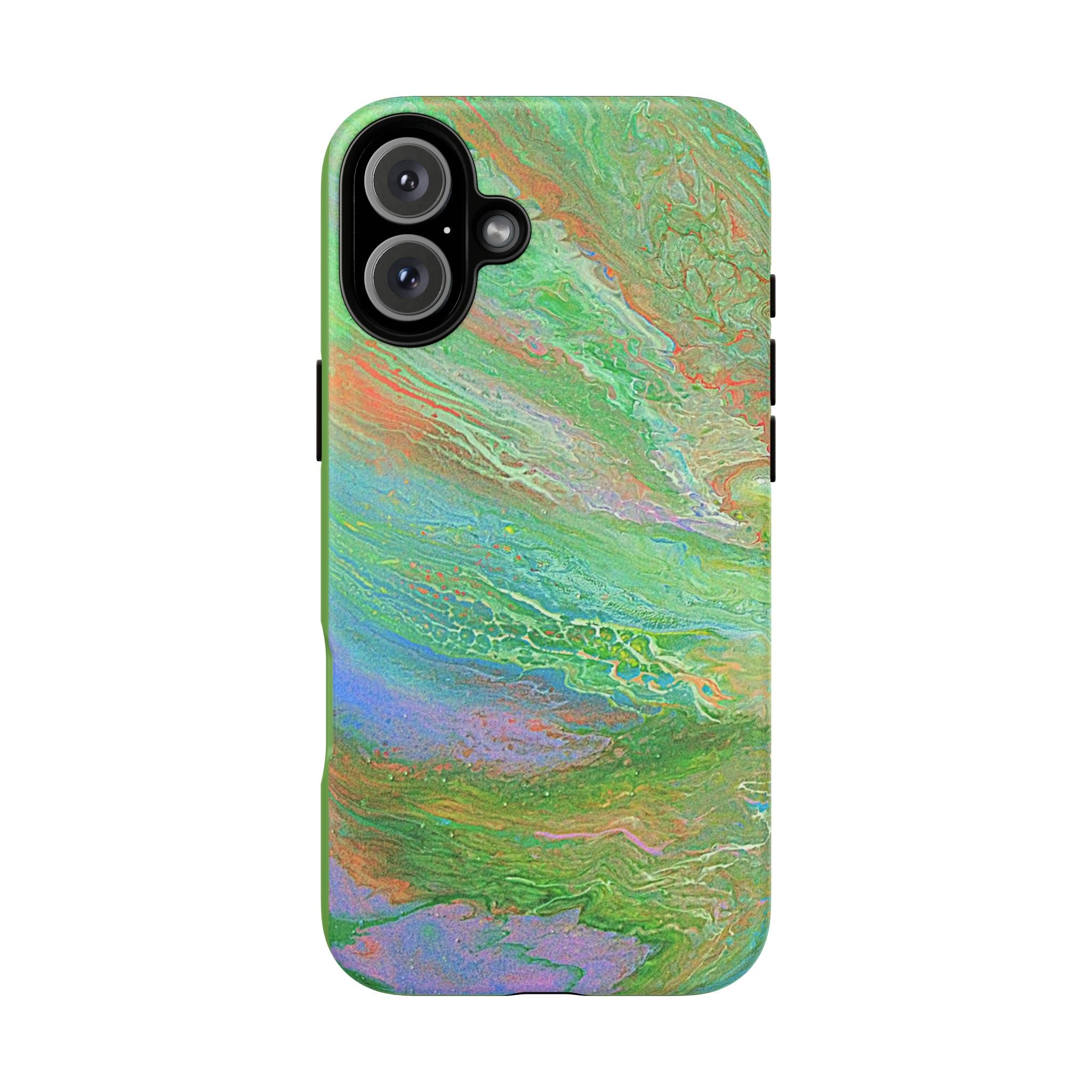 Marbled Green Abstract Phone Case — Protective Tough Case for iPhone