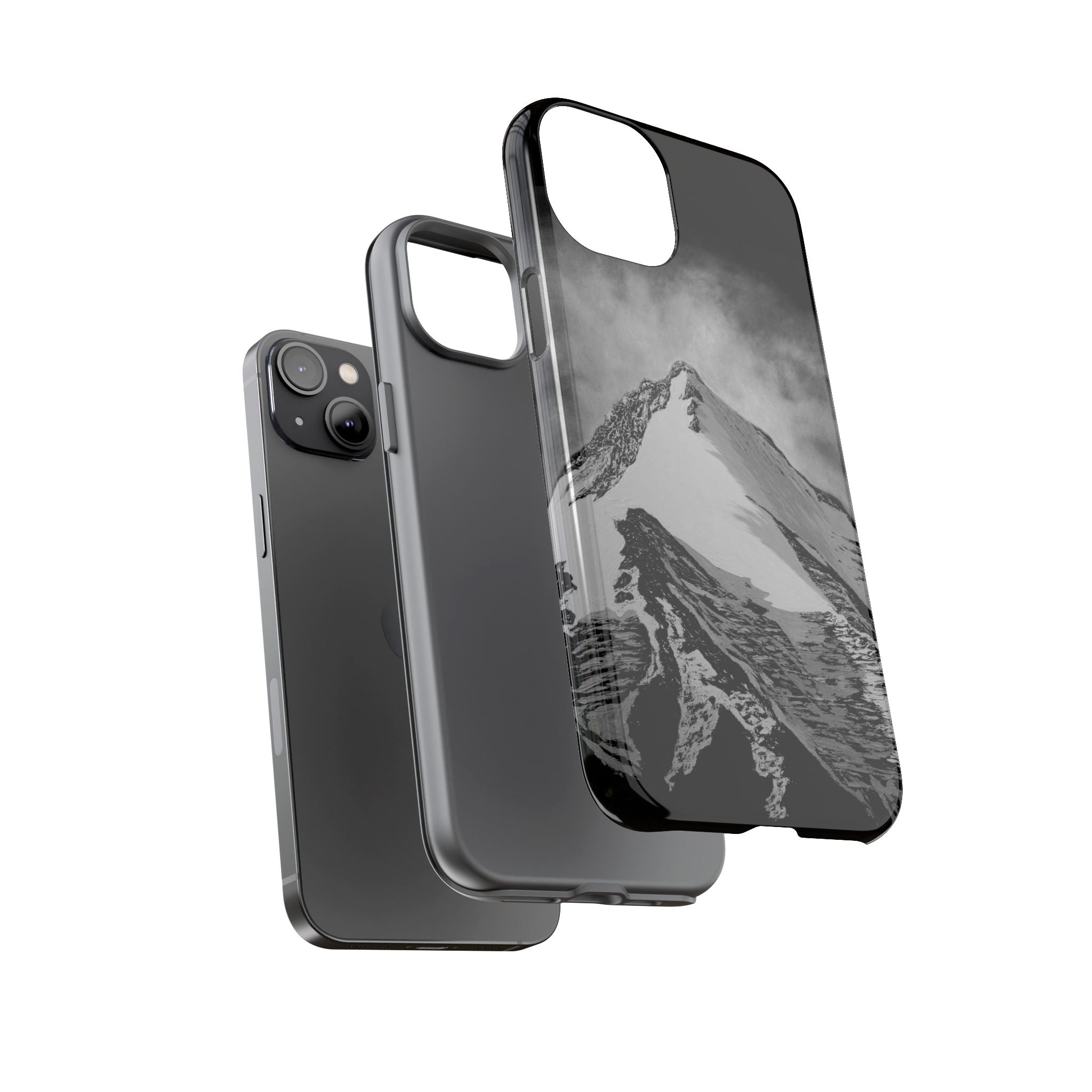 Mountain Peak Phone Case — Black & White Alpine Protective Case