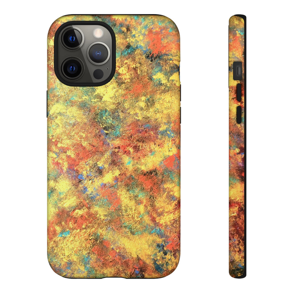 Abstract Autumn Marble Phone Case — Protective iPhone Cover with Warm Fall Colors