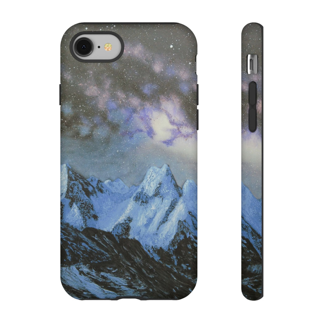 Mountain Night Sky Phone Case — Tough Protective iPhone Cover with Aurora & Snowy Peaks