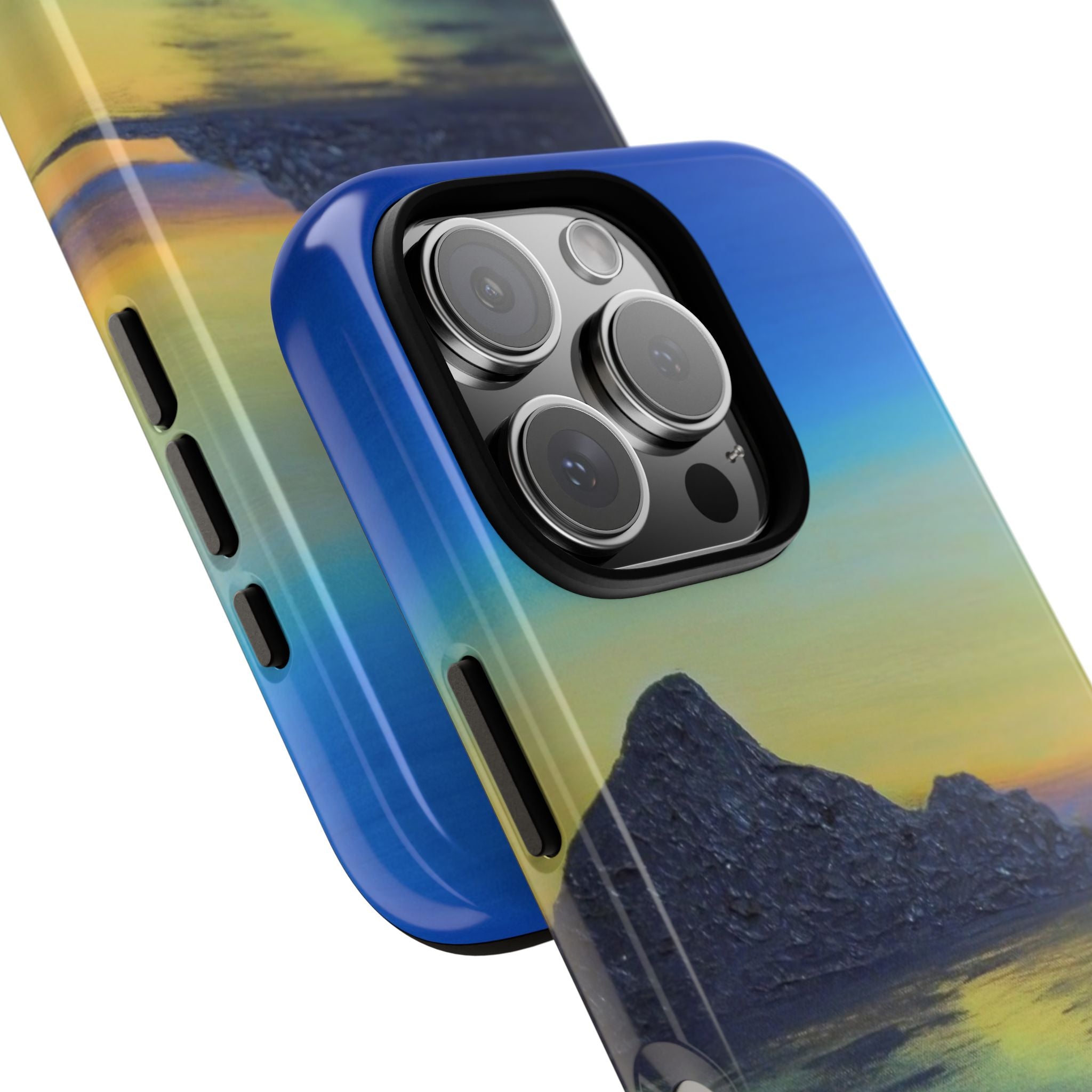 Sunset Cove Phone Case — Durable Protective Tough Case with Tranquil Beach Landscape