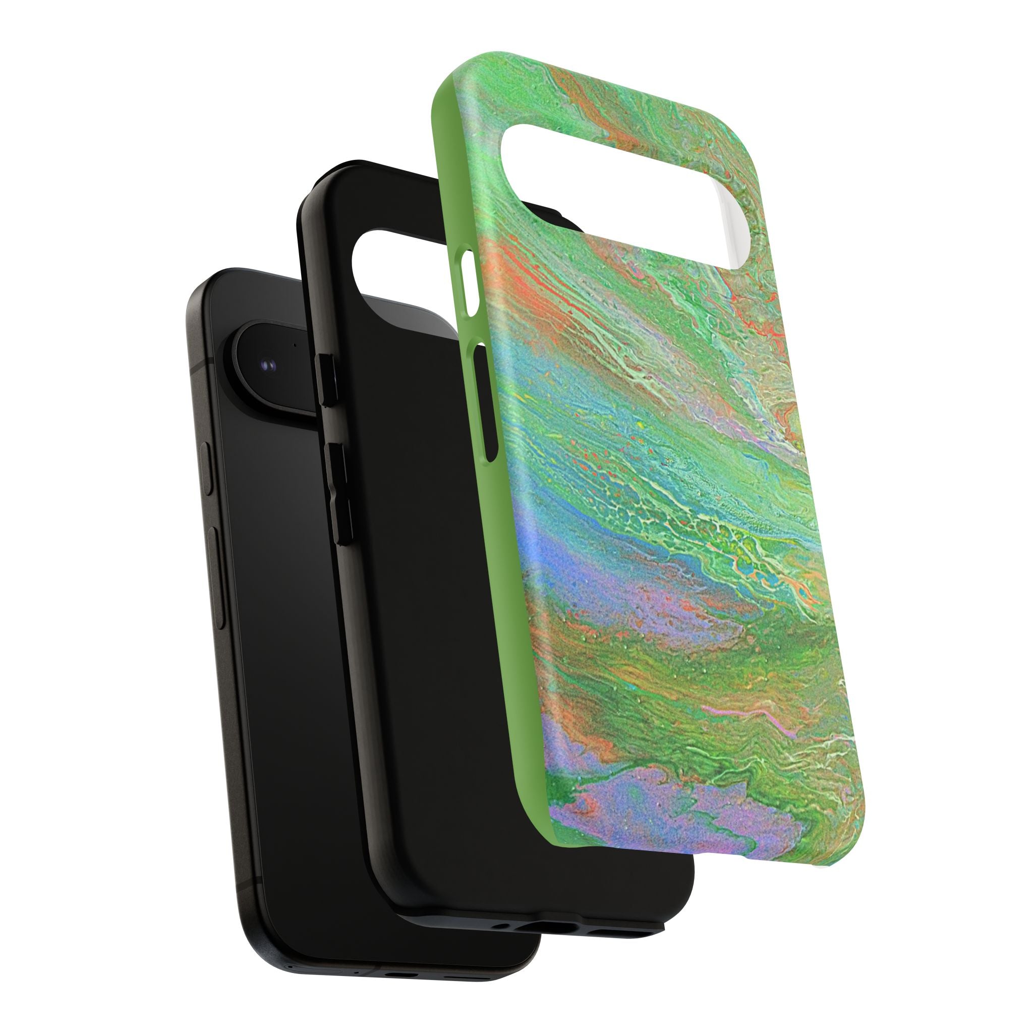 Marbled Green Abstract Phone Case — Protective Tough Case for iPhone