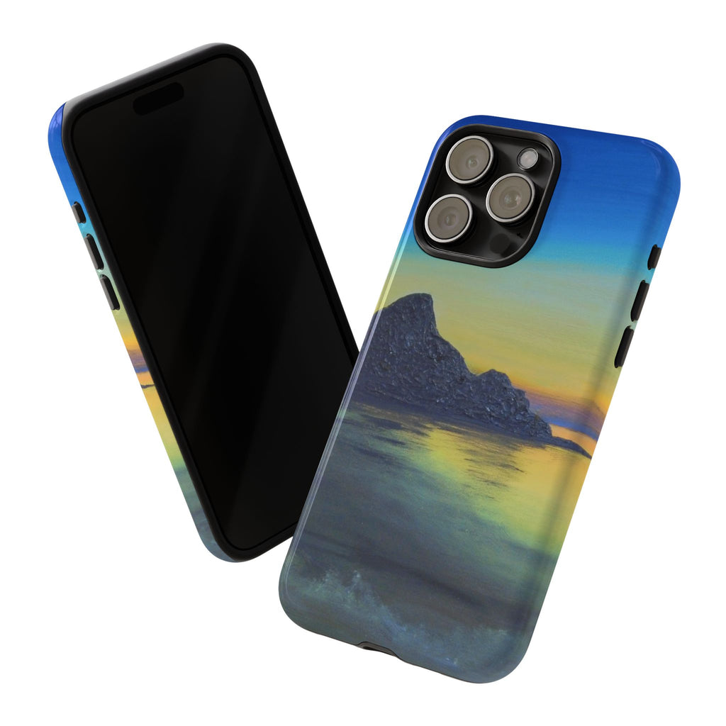 Sunset Cove Phone Case — Durable Protective Tough Case with Tranquil Beach Landscape