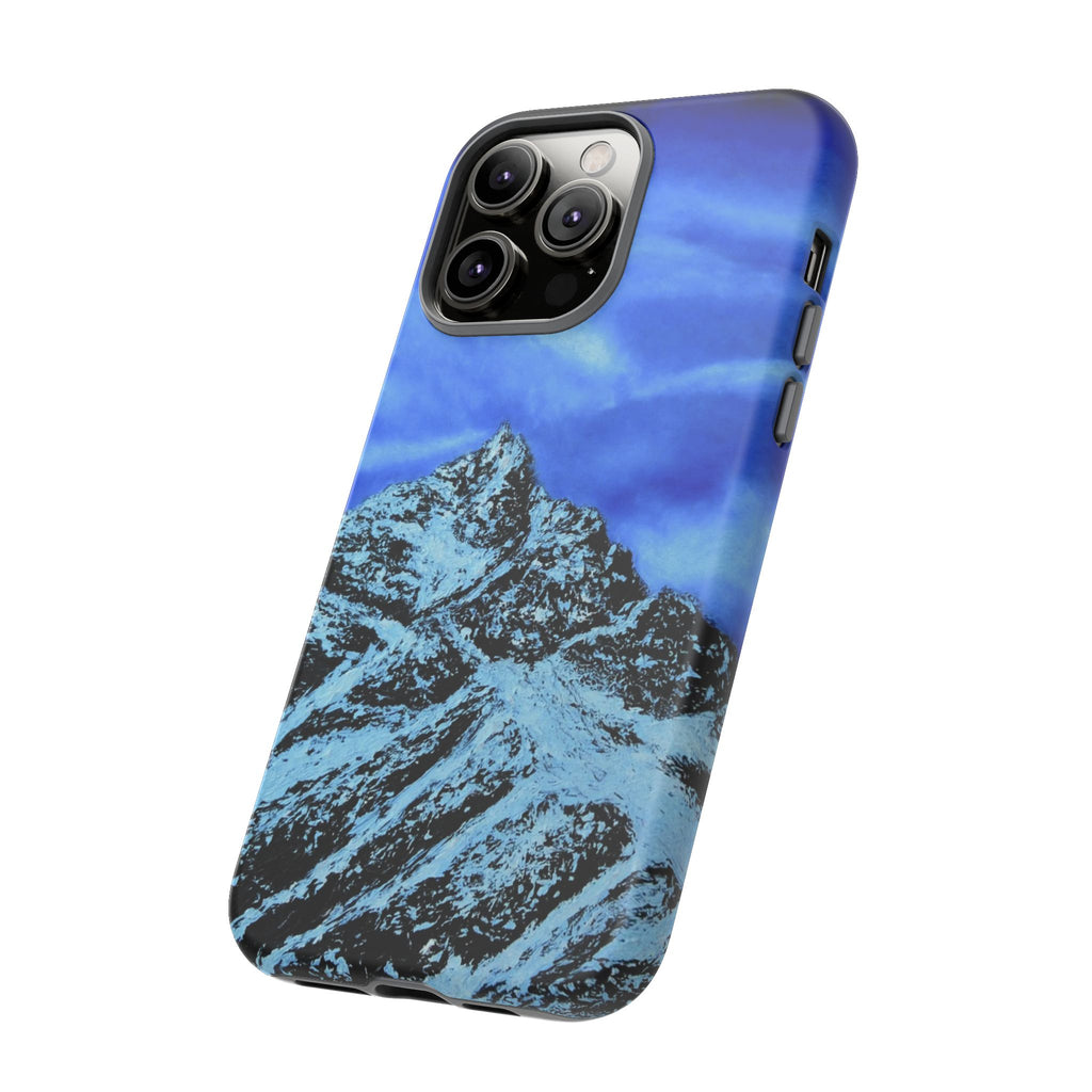 Mountain Peak Blue Tough Phone Case — Rugged Protective iPhone Cover