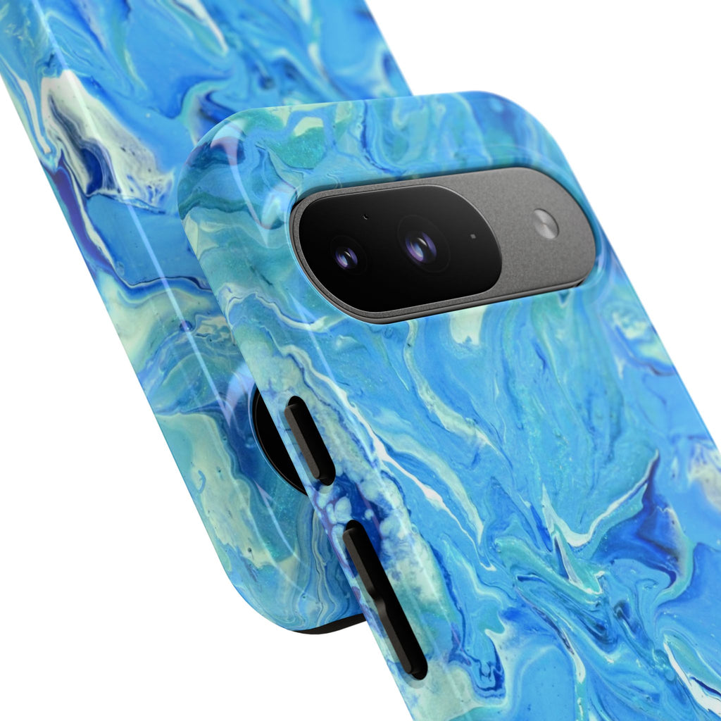 Blue Marble Tough Phone Case — Ocean Swirl Protective iPhone Cover