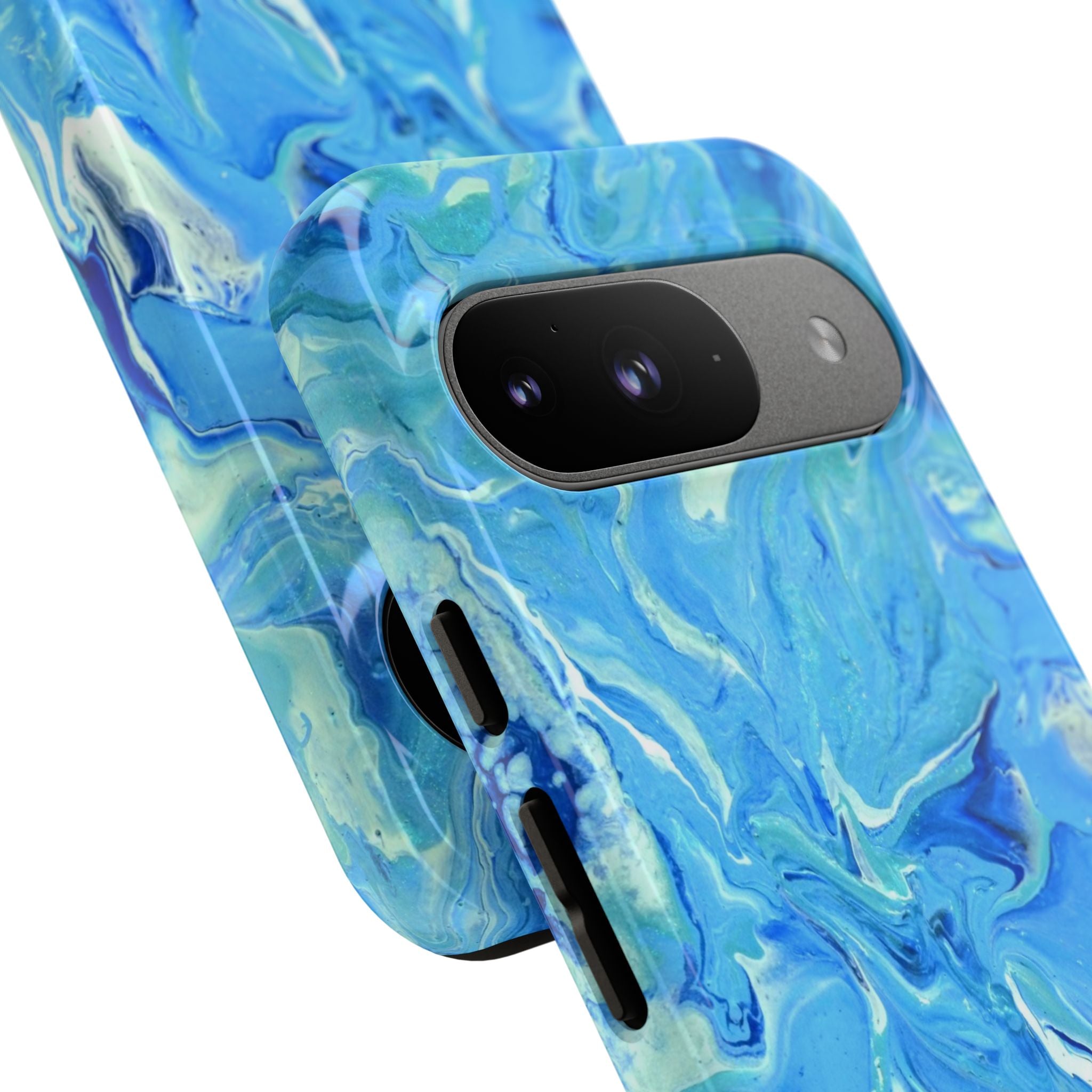 Blue Marble Tough Phone Case — Ocean Swirl Protective iPhone Cover