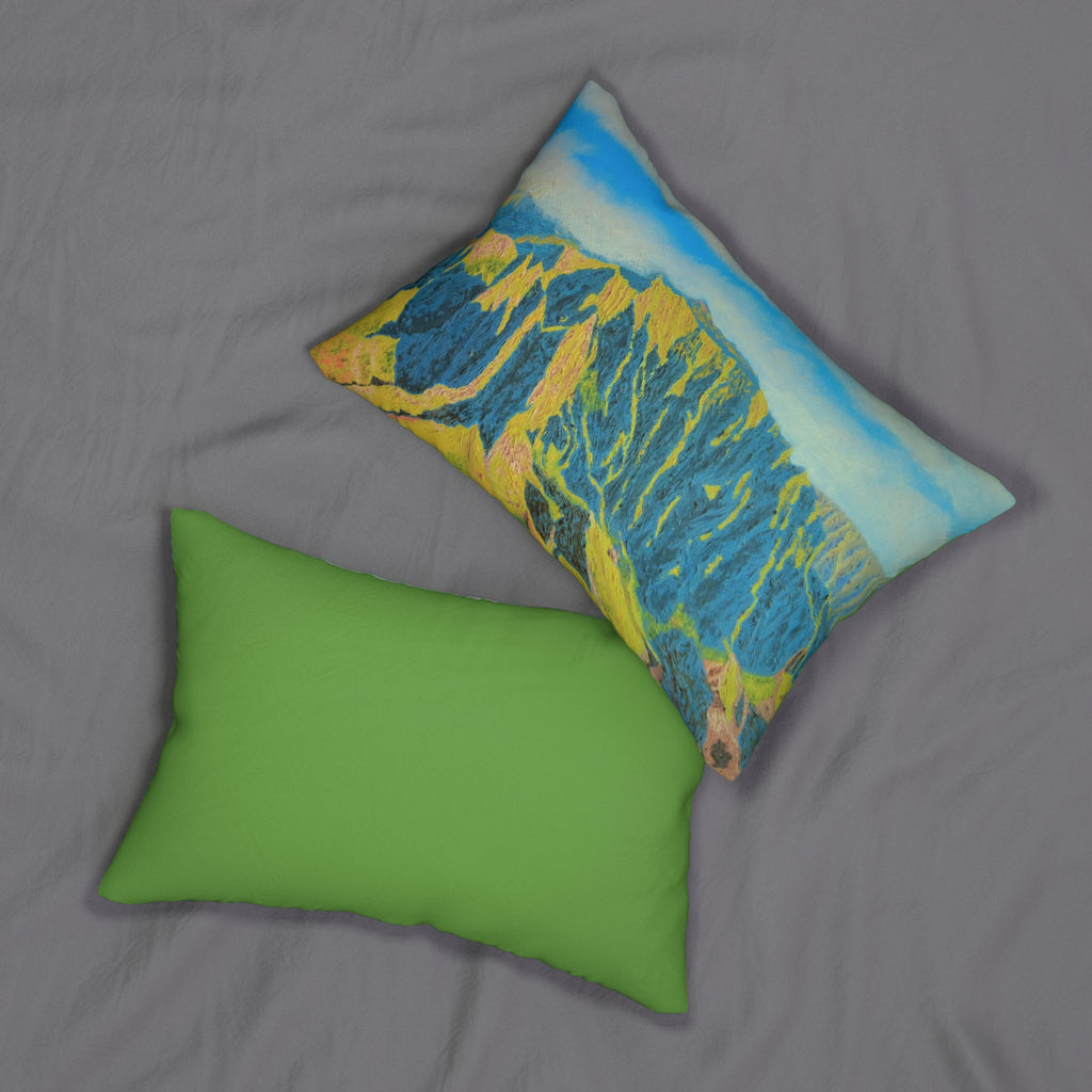 Mountain Range Lumbar Pillow — Scenic Landscape Decorative Cushion for Living Room, Cabin, or Outdoor-Inspired Decor