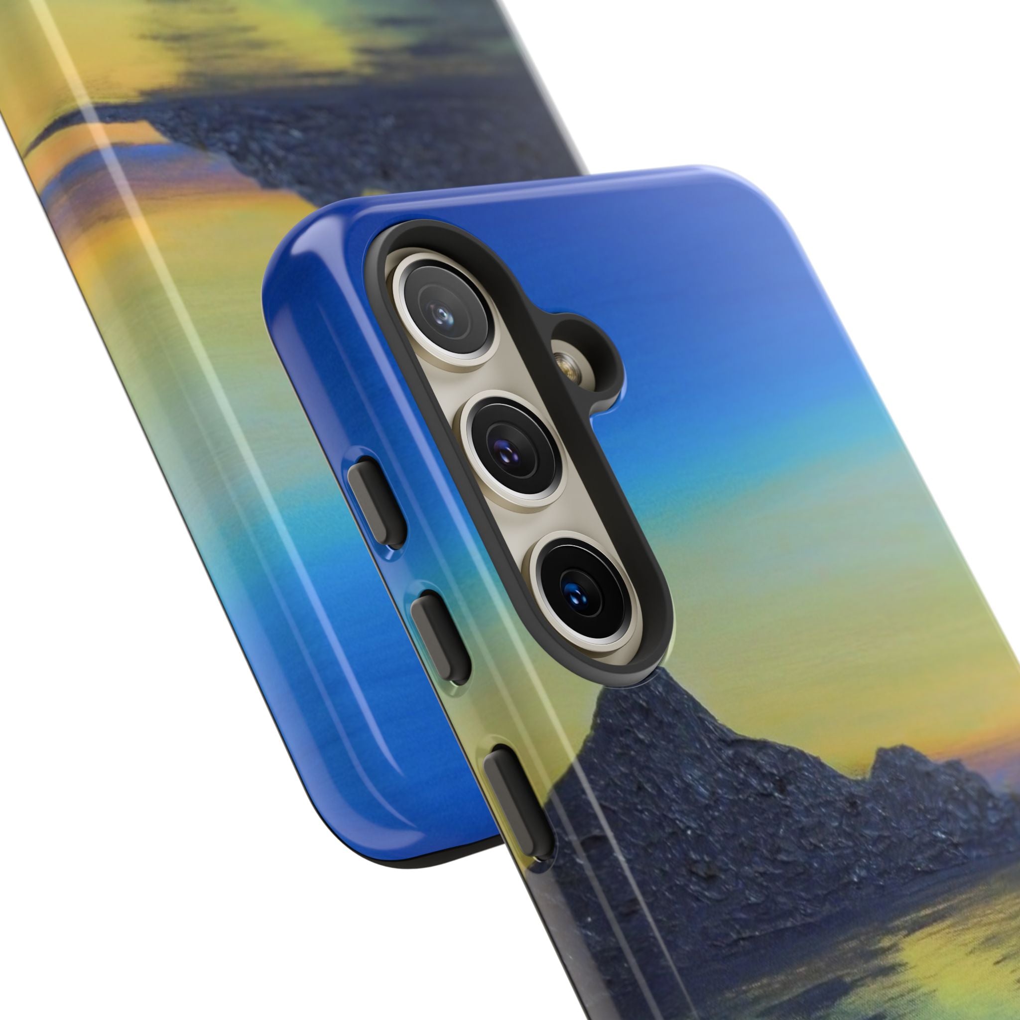 Sunset Cove Phone Case — Durable Protective Tough Case with Tranquil Beach Landscape