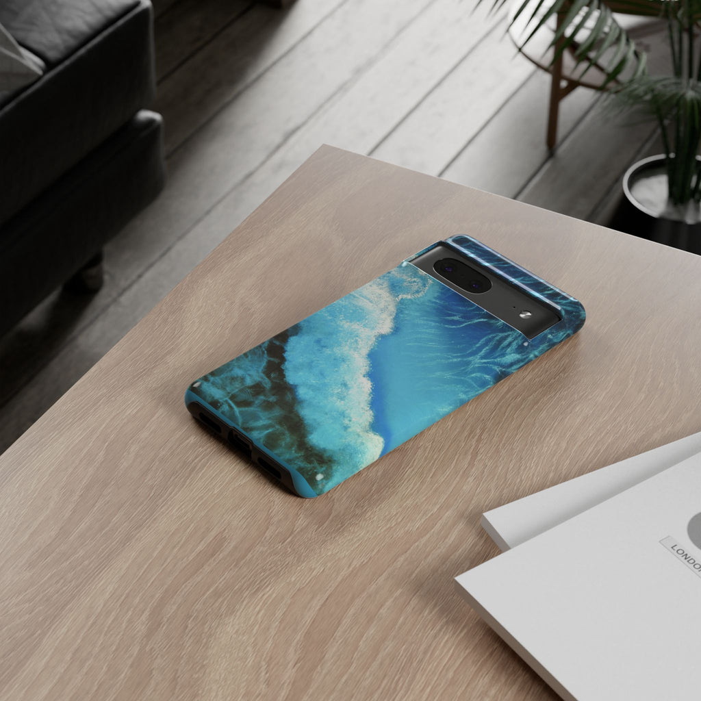 Ocean Wave Tough Phone Case — Blue Sea Water Protective Cover
