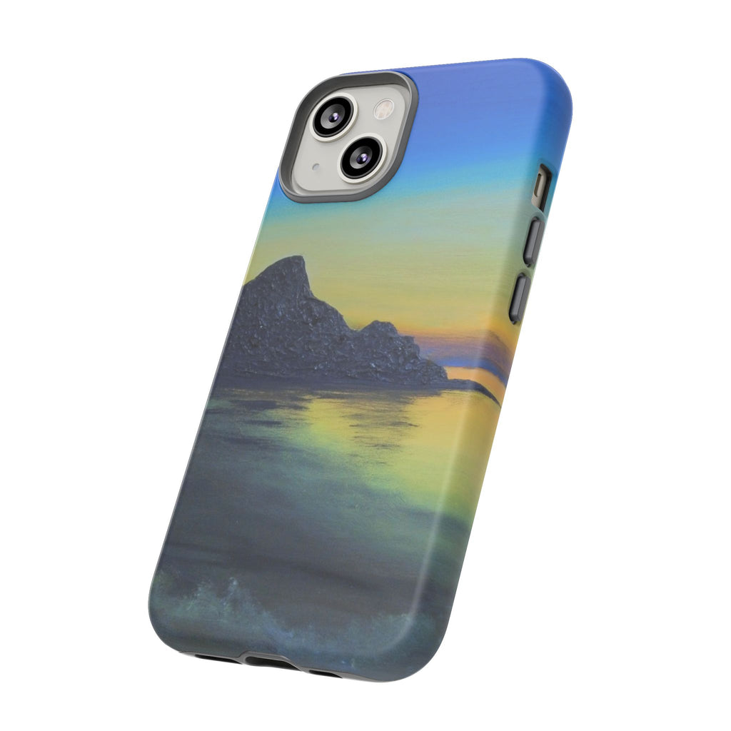 Sunset Cove Phone Case — Durable Protective Tough Case with Tranquil Beach Landscape