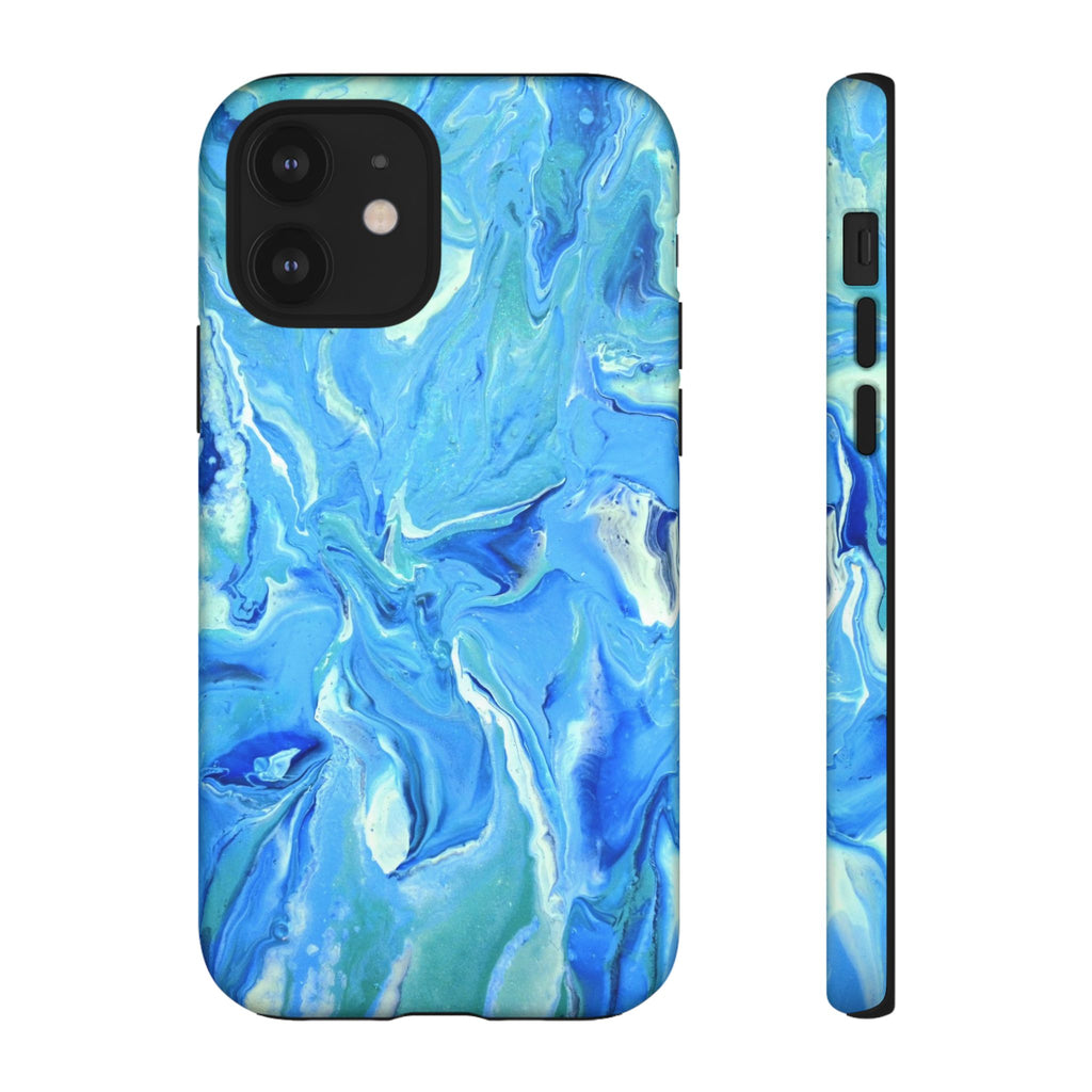 Blue Marble Tough Phone Case — Ocean Swirl Protective iPhone Cover
