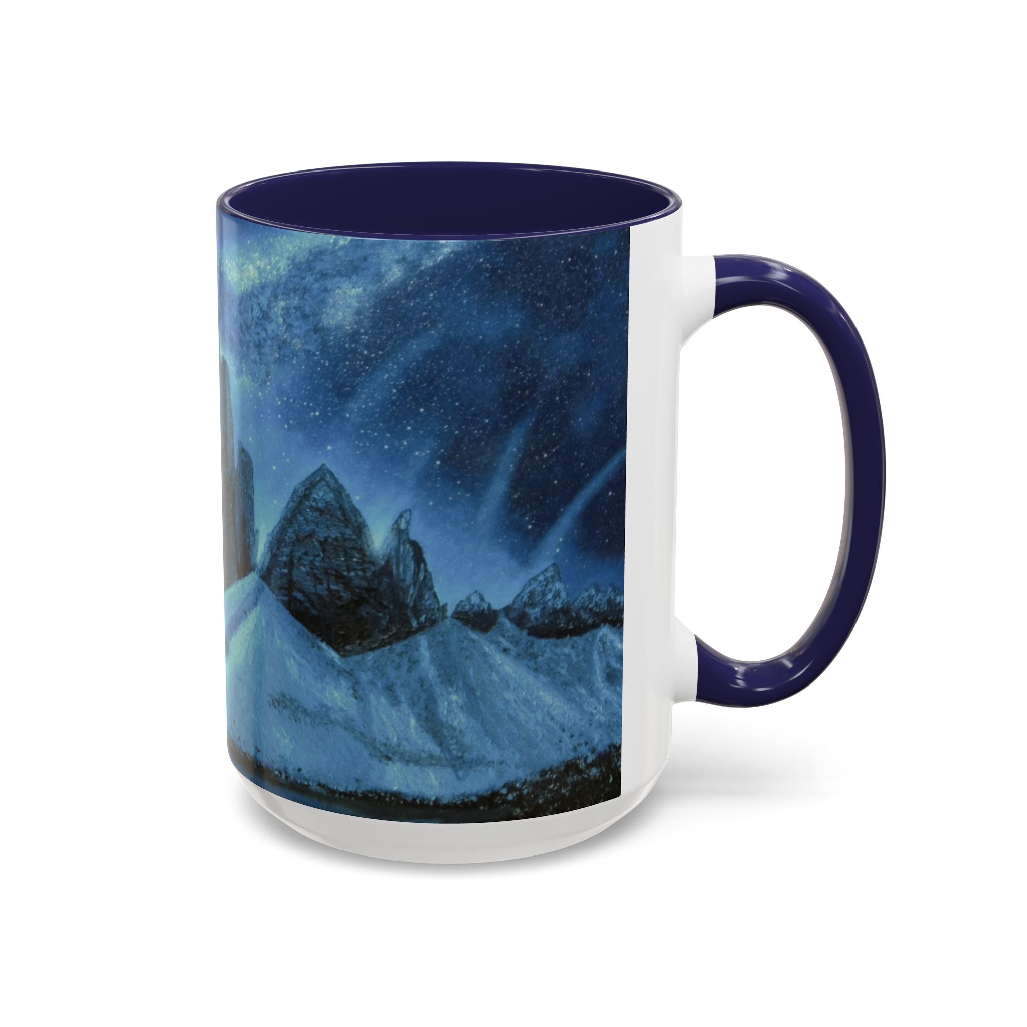 Ceramic Mug — Northern Lights Mountain Scene Accent Coffee Cup (11/15oz)