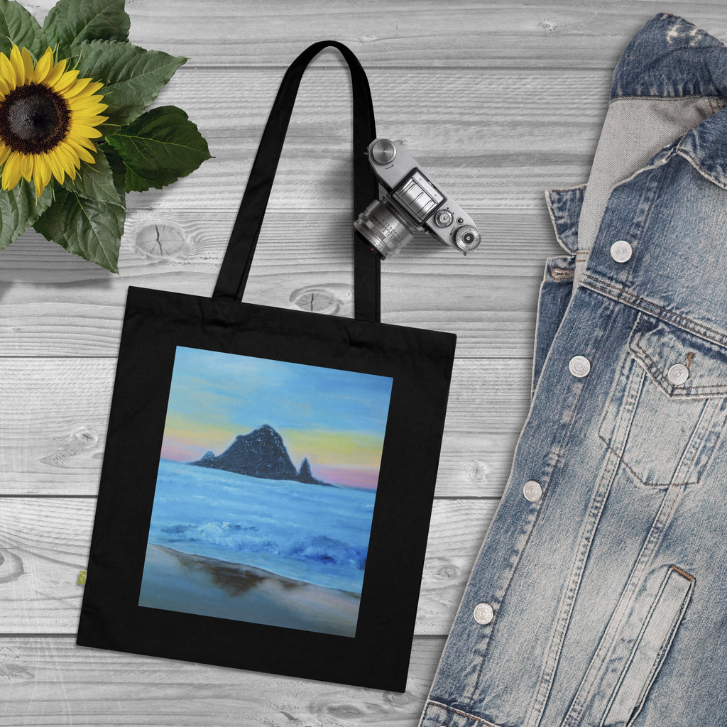 Ocean Sunset Tote Bag — Beach Landscape Organic Cotton Tote
