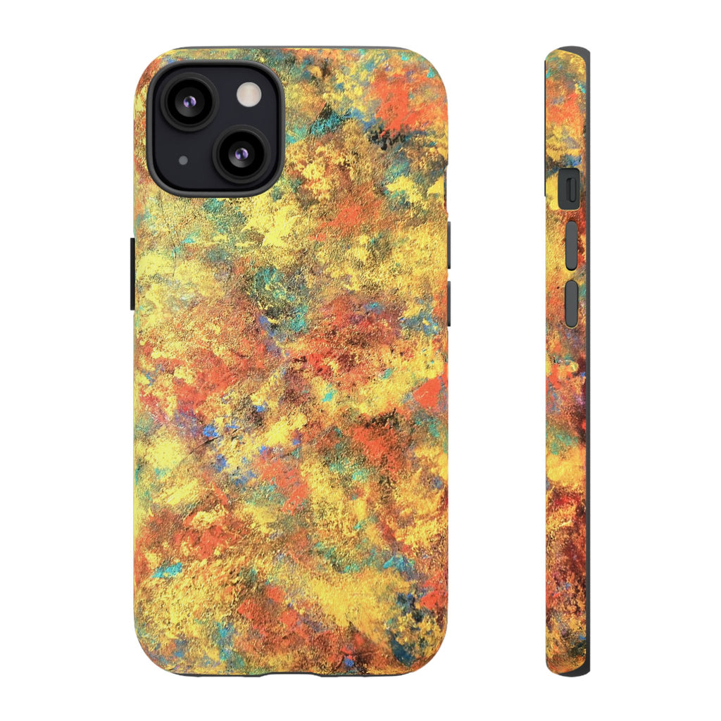 Abstract Autumn Marble Phone Case — Protective iPhone Cover with Warm Fall Colors