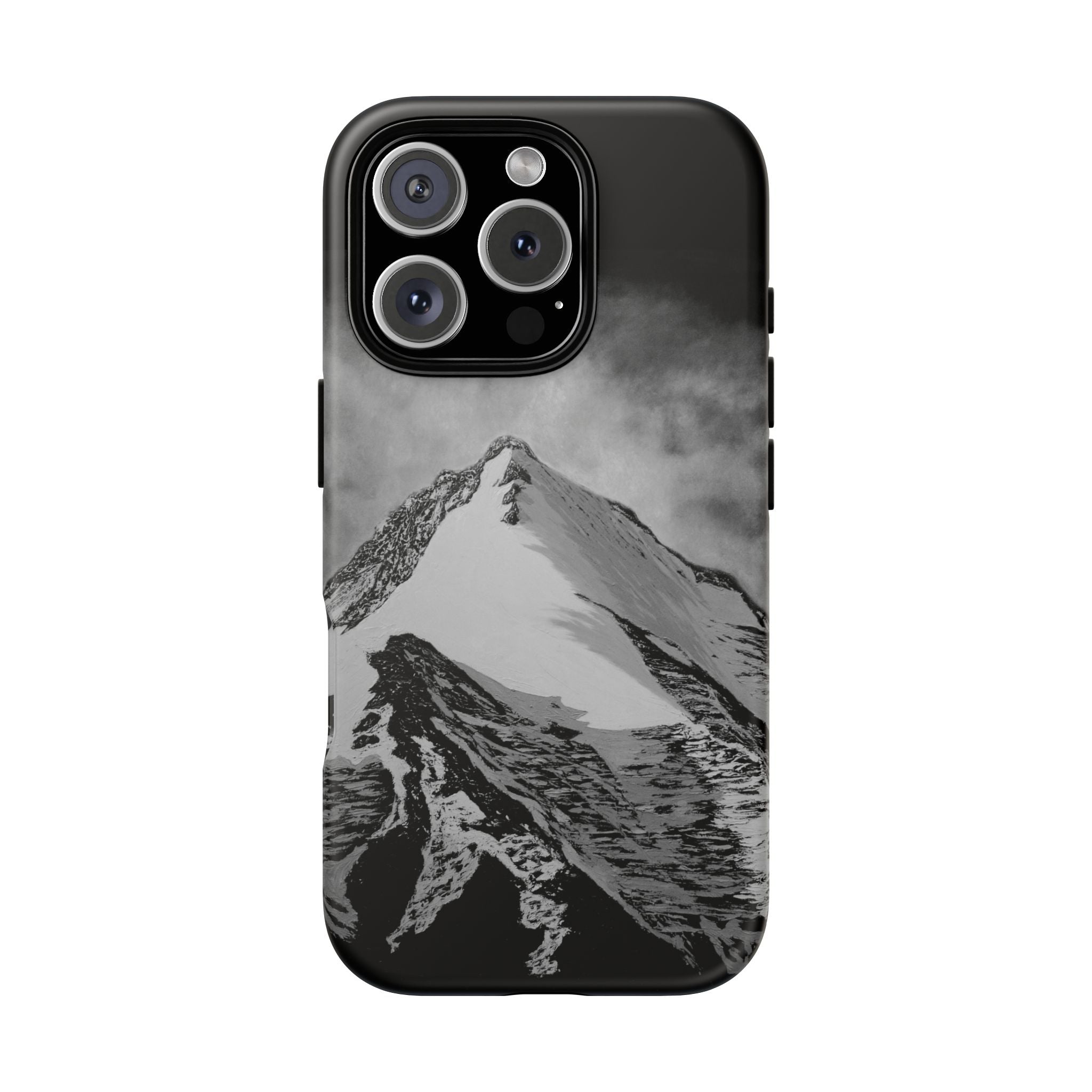 Mountain Peak Phone Case — Black & White Alpine Protective Case