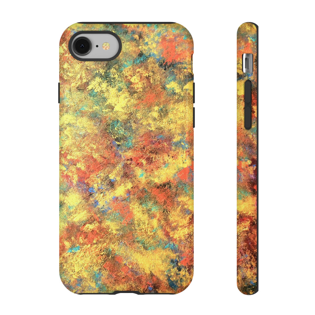 Abstract Autumn Marble Phone Case — Protective iPhone Cover with Warm Fall Colors
