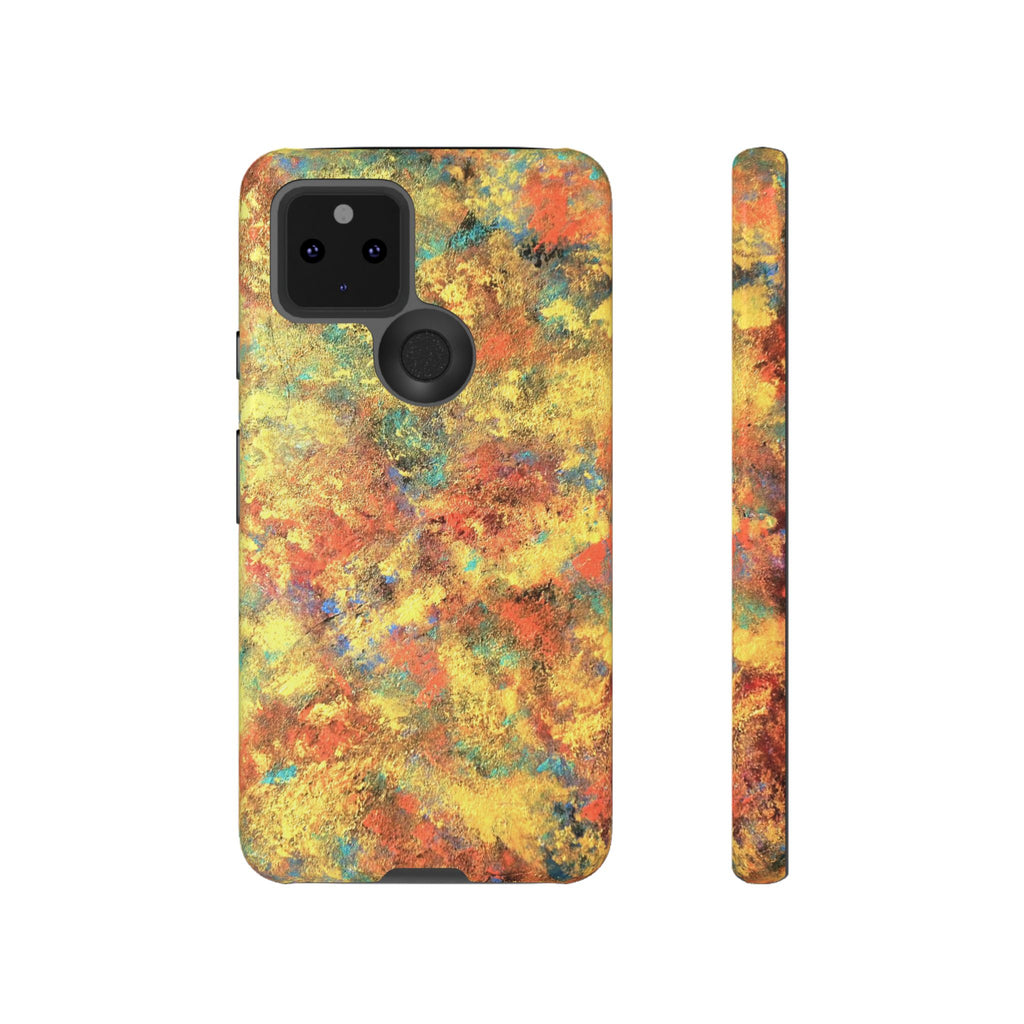 Abstract Autumn Marble Phone Case — Protective iPhone Cover with Warm Fall Colors