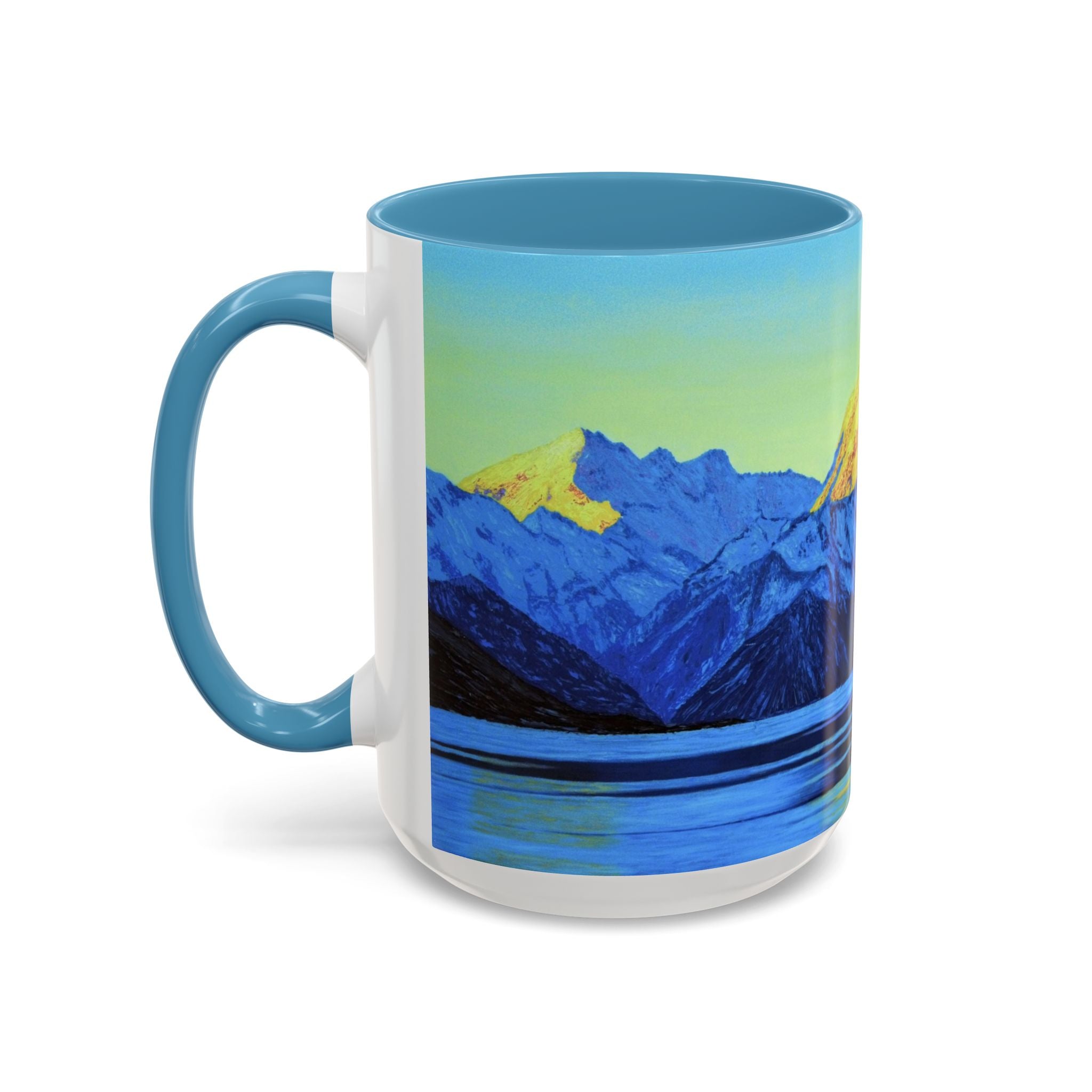 Blue Mountain Accent Coffee Mug – Sunrise Alpine Scenic 11/15oz