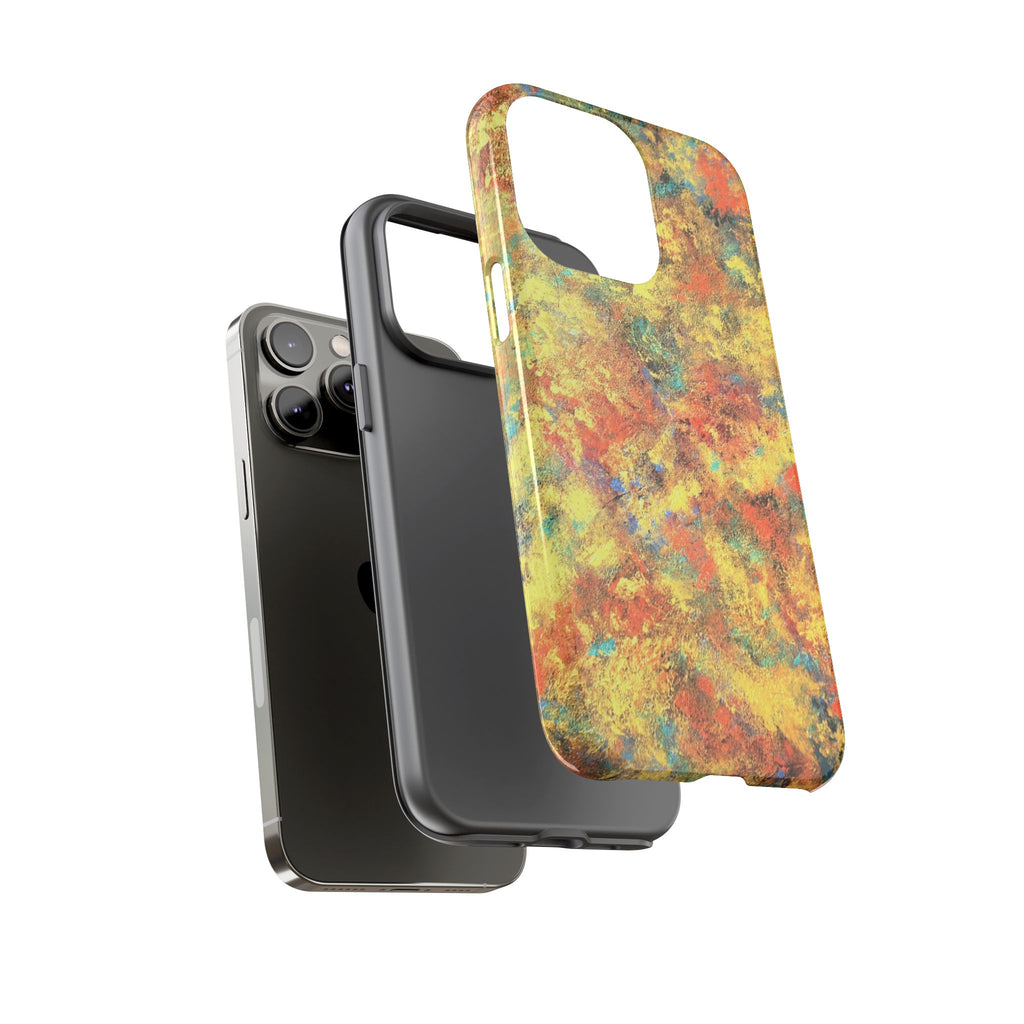 Abstract Autumn Marble Phone Case — Protective iPhone Cover with Warm Fall Colors
