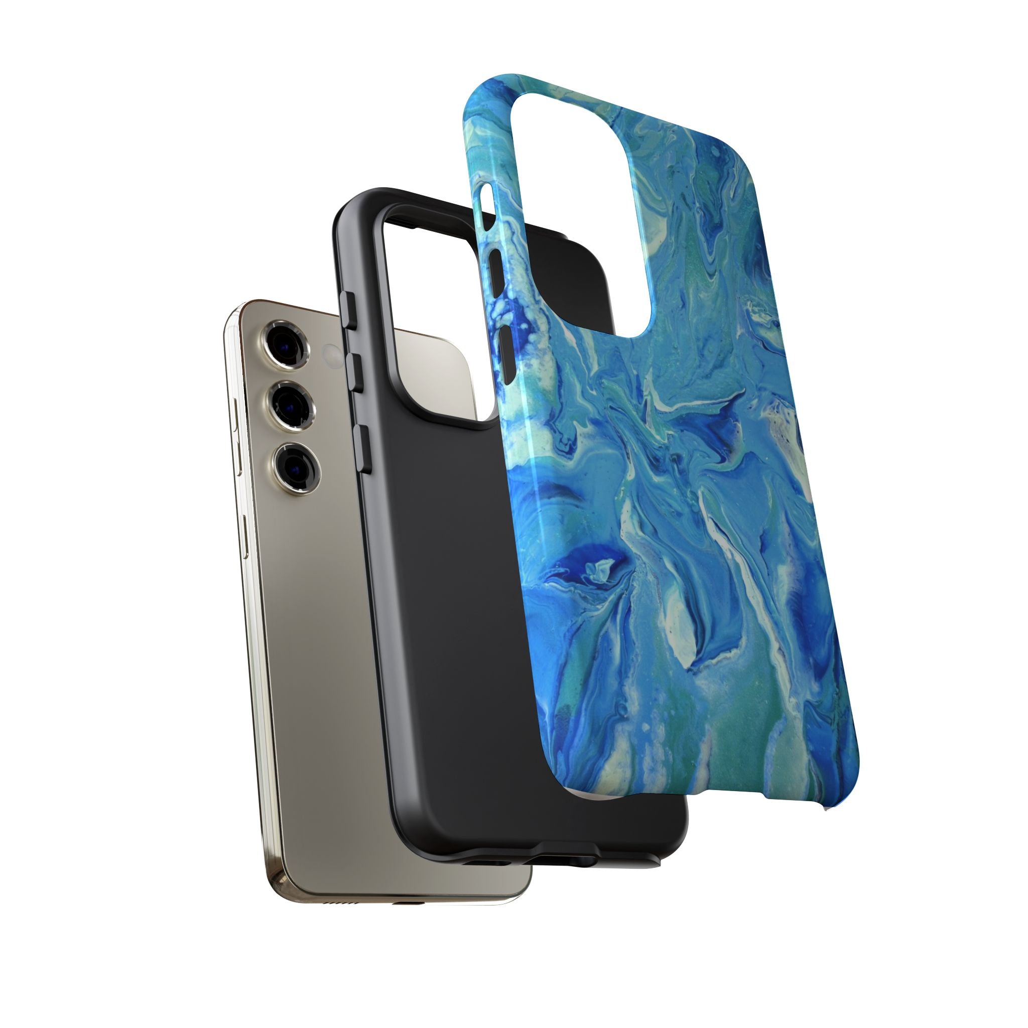 Blue Marble Tough Phone Case — Ocean Swirl Protective iPhone Cover