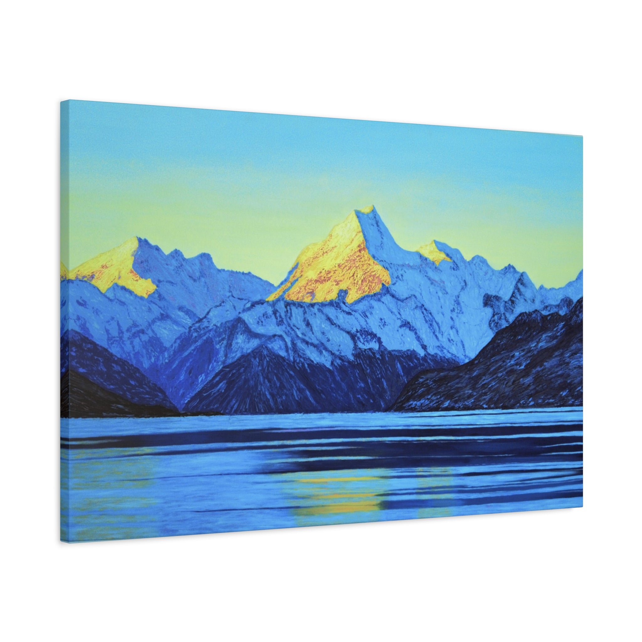 Mt.Cook at Sunrise Canvas Print – Blue Sunrise Scenic Wall Art (Matte Stretched 1.25")