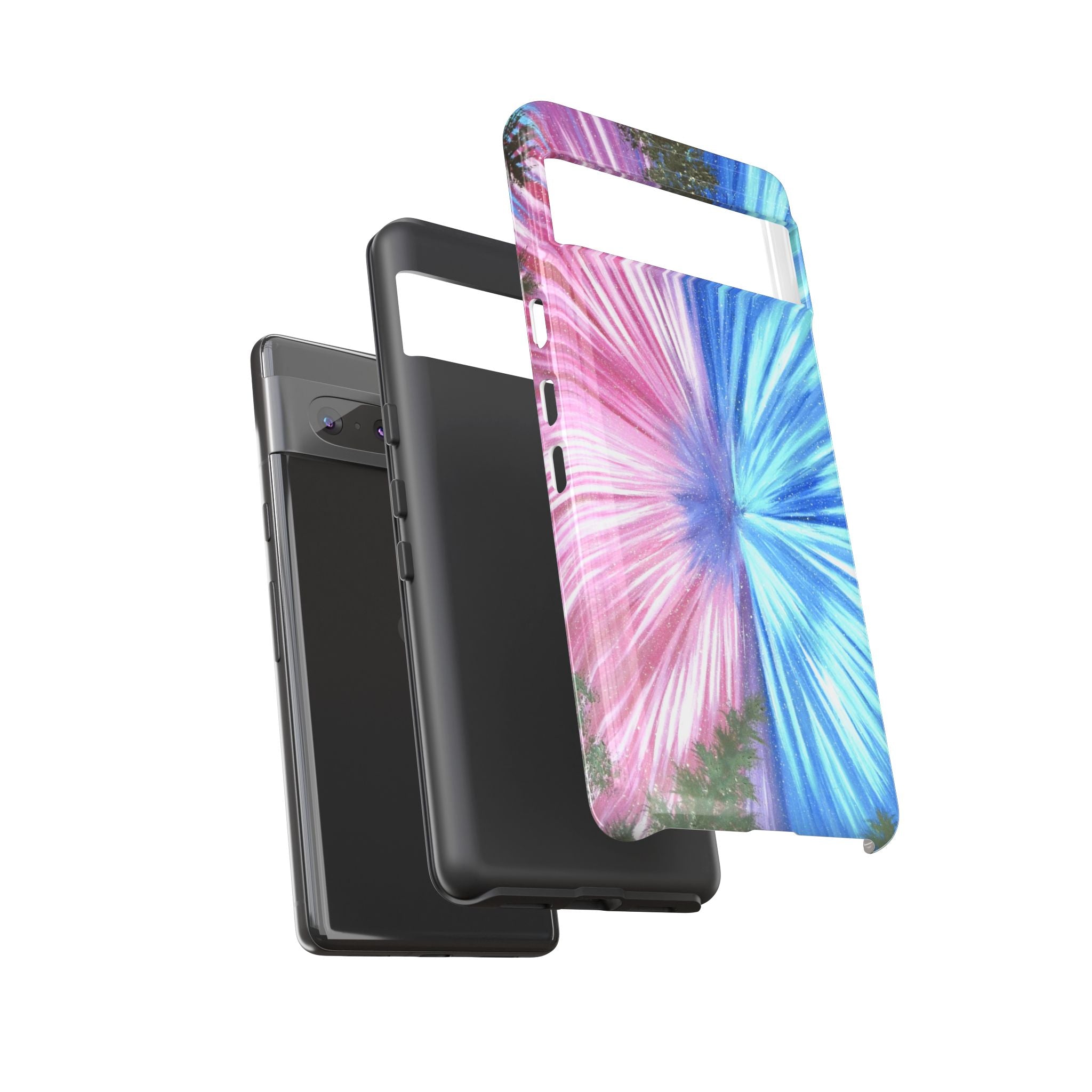 Phone Case — Pink & Blue Burst Tough Protective Case