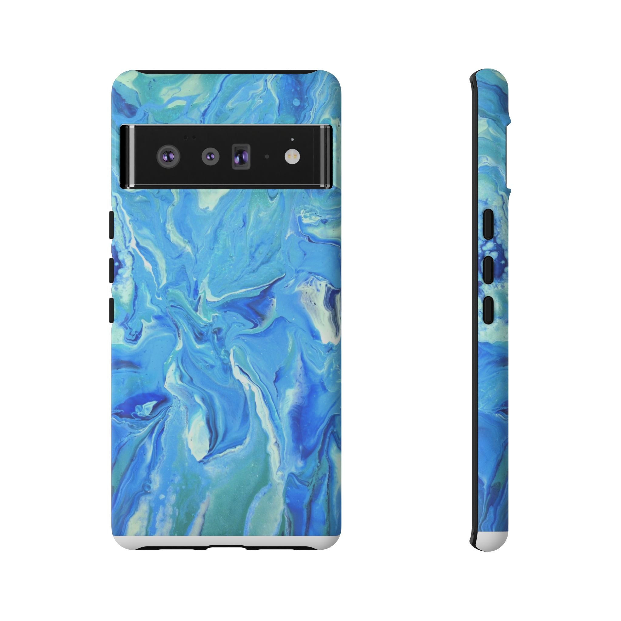 Blue Marble Tough Phone Case — Ocean Swirl Protective iPhone Cover