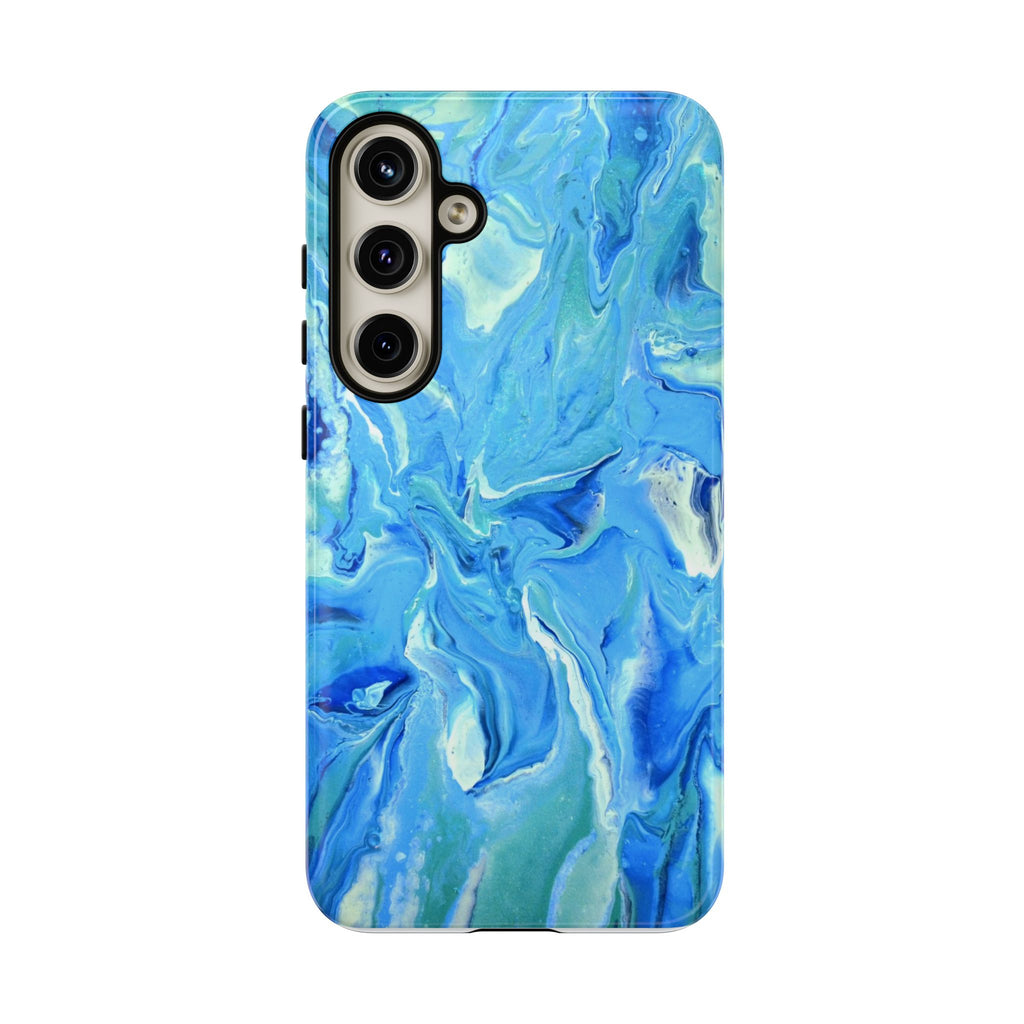 Blue Marble Tough Phone Case — Ocean Swirl Protective iPhone Cover