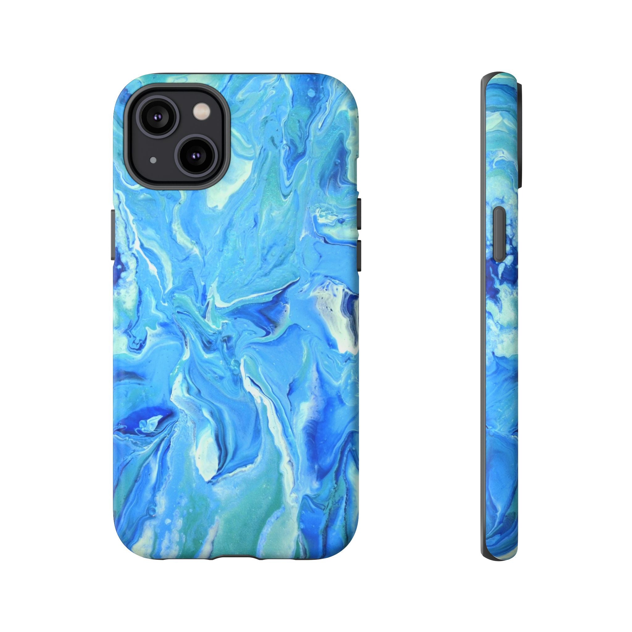 Blue Marble Tough Phone Case — Ocean Swirl Protective iPhone Cover