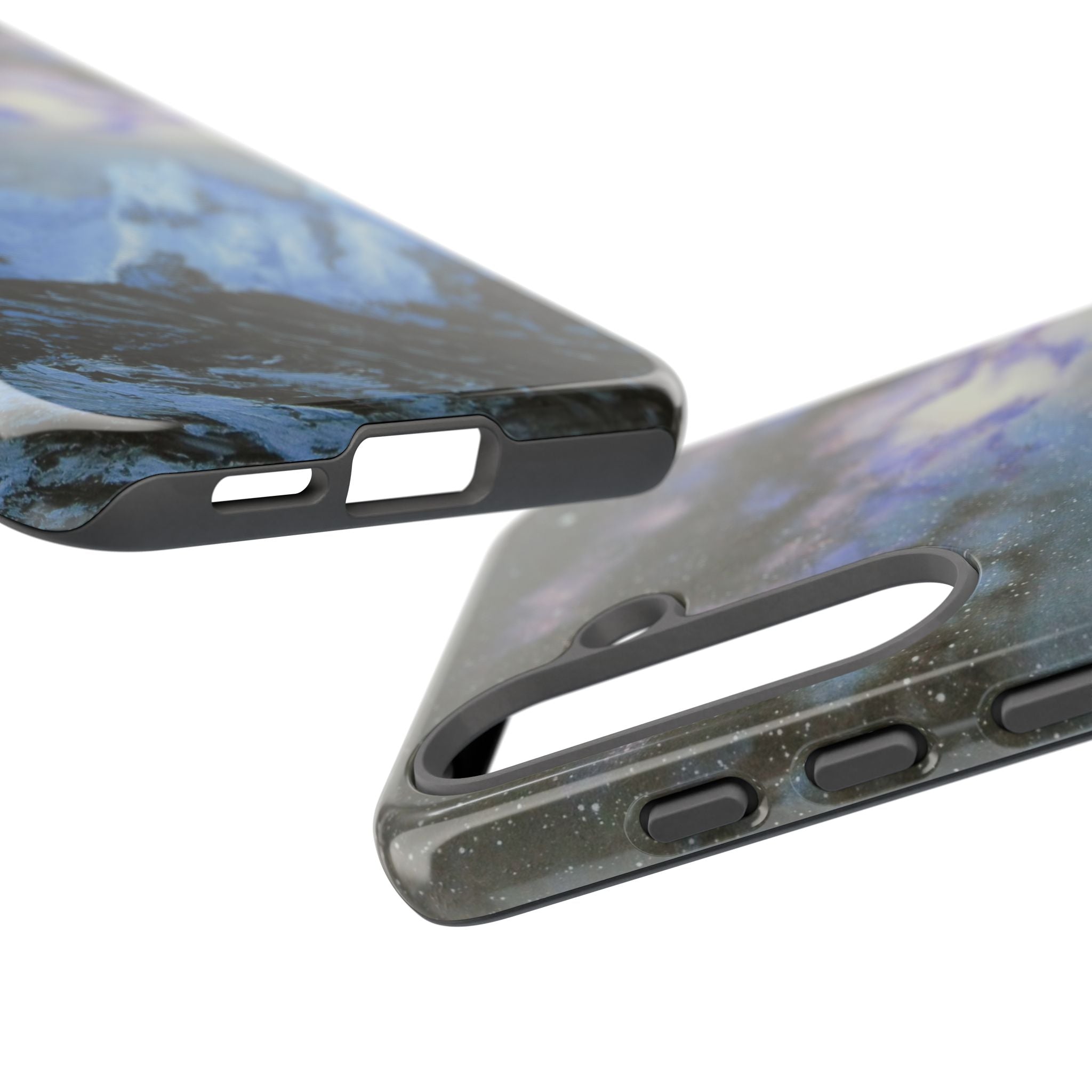 Mountain Night Sky Phone Case — Tough Protective iPhone Cover with Aurora & Snowy Peaks