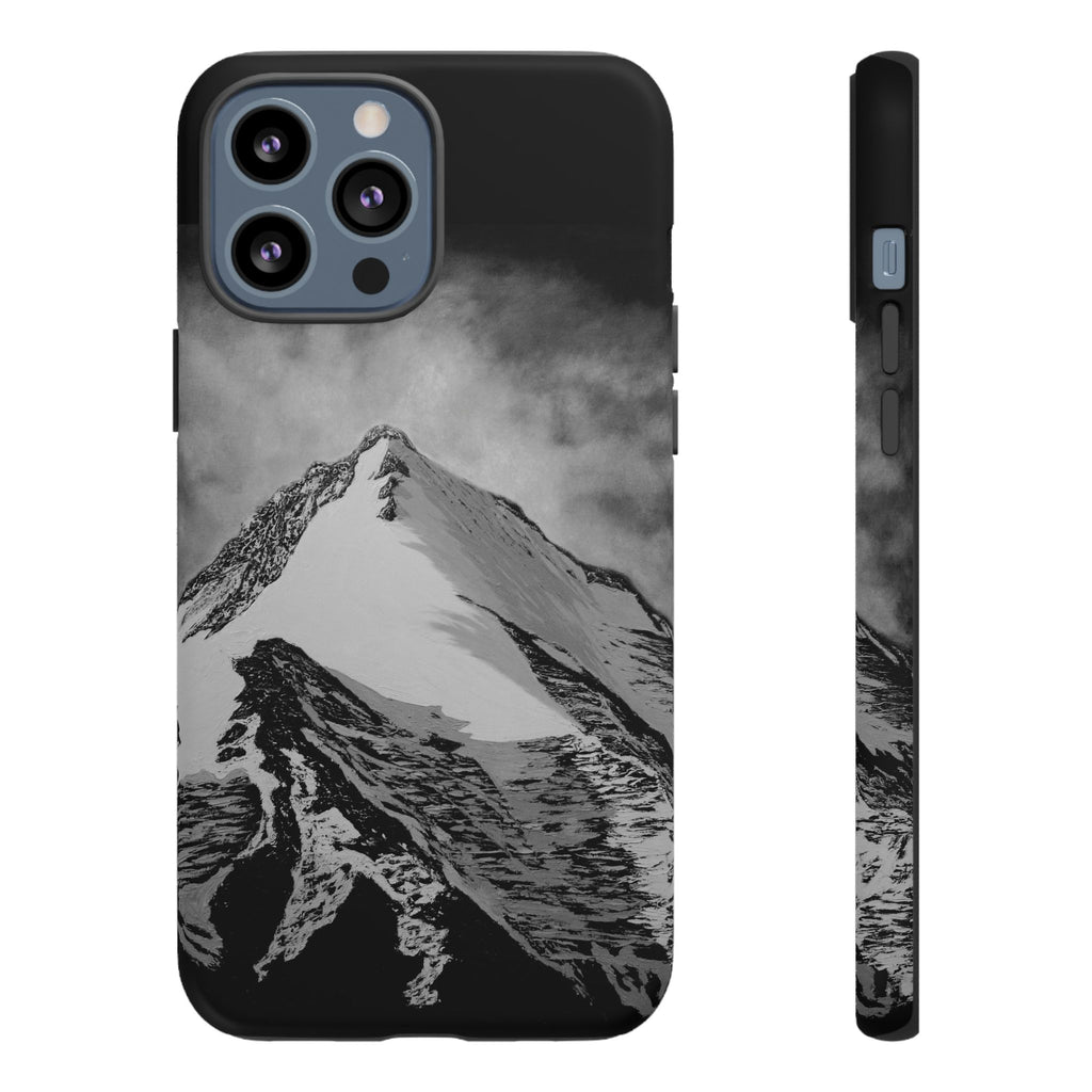 Mountain Peak Phone Case — Black & White Alpine Protective Case