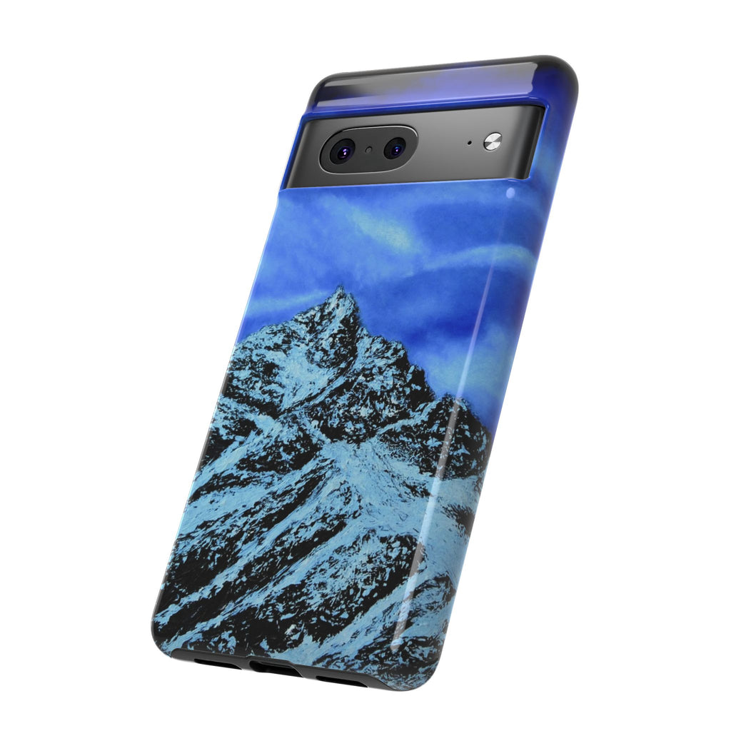 Mountain Peak Blue Tough Phone Case — Rugged Protective iPhone Cover