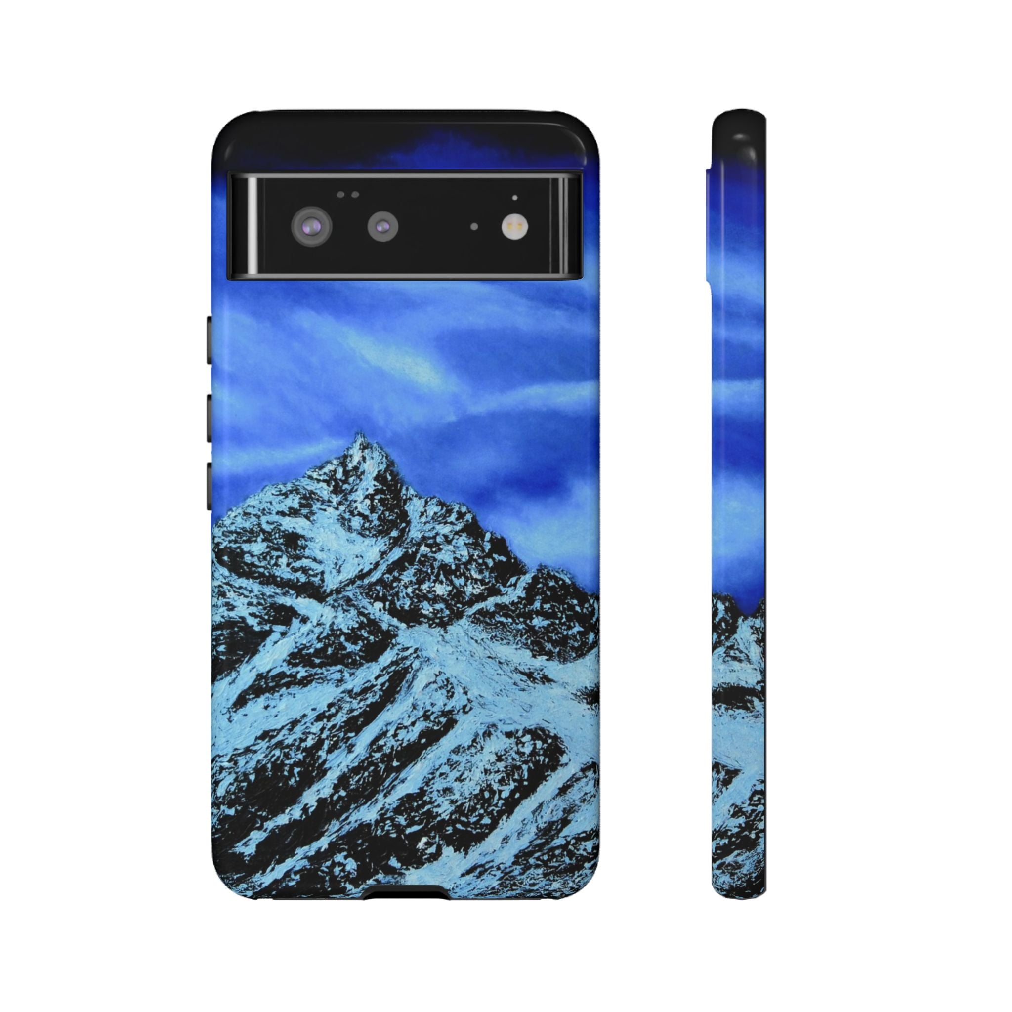 Mountain Peak Blue Tough Phone Case — Rugged Protective iPhone Cover