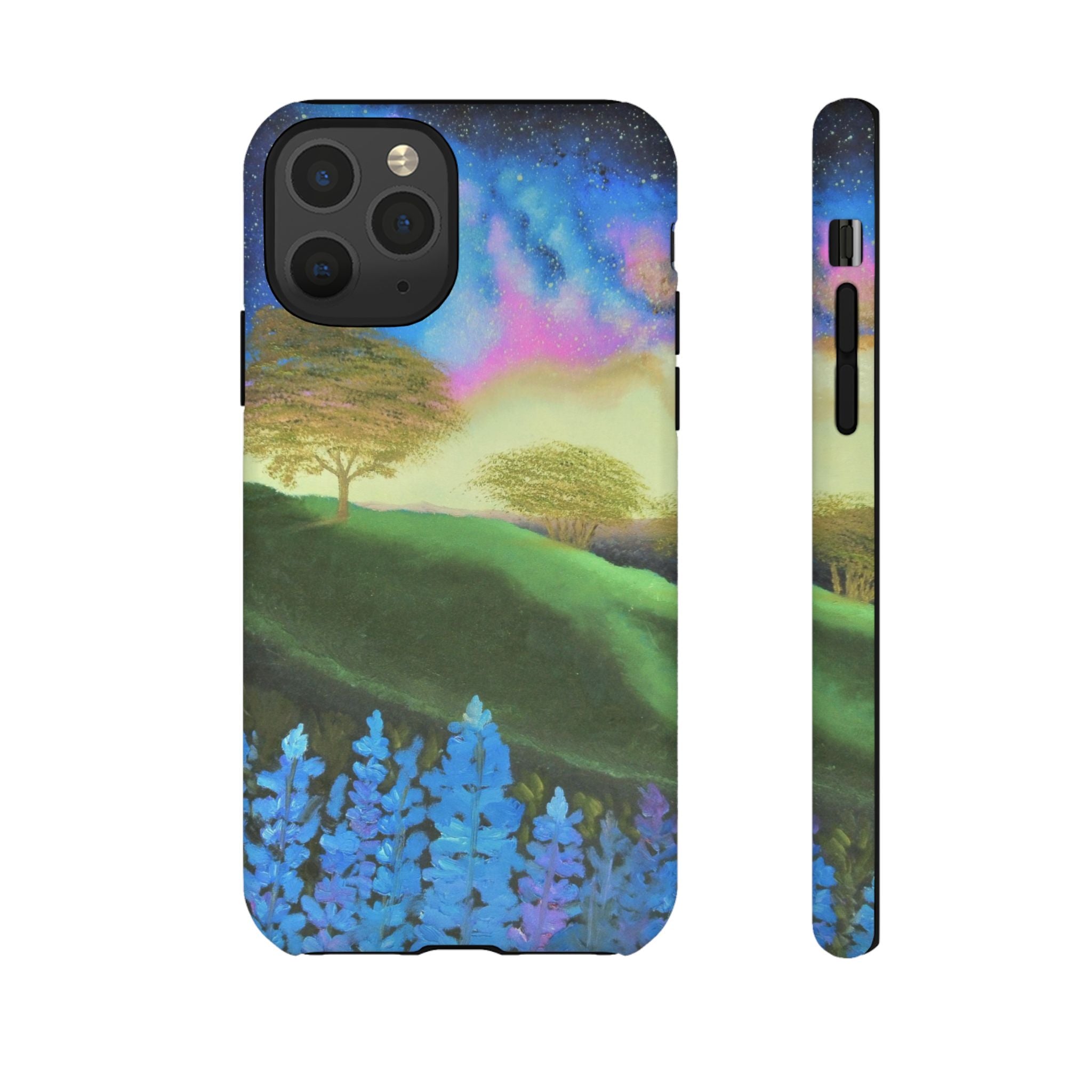 Aurora Nightscape Phone Case — Galaxy Meadow Protective Case