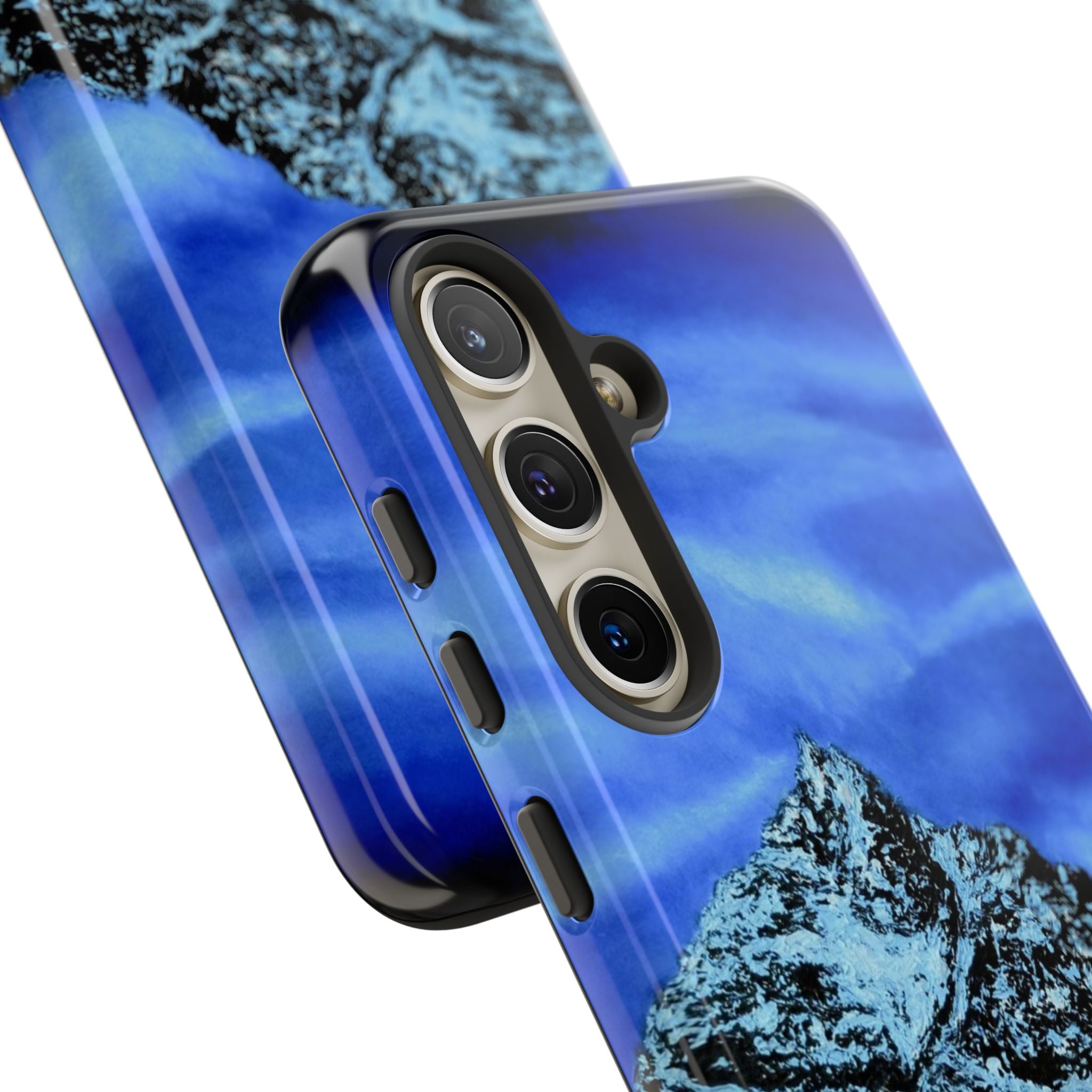 Mountain Peak Blue Tough Phone Case — Rugged Protective iPhone Cover