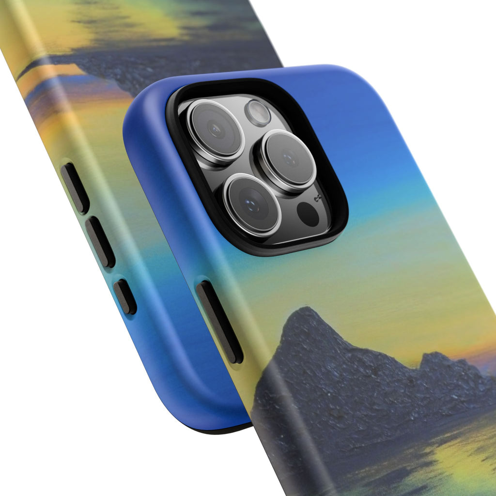 Sunset Cove Phone Case — Durable Protective Tough Case with Tranquil Beach Landscape
