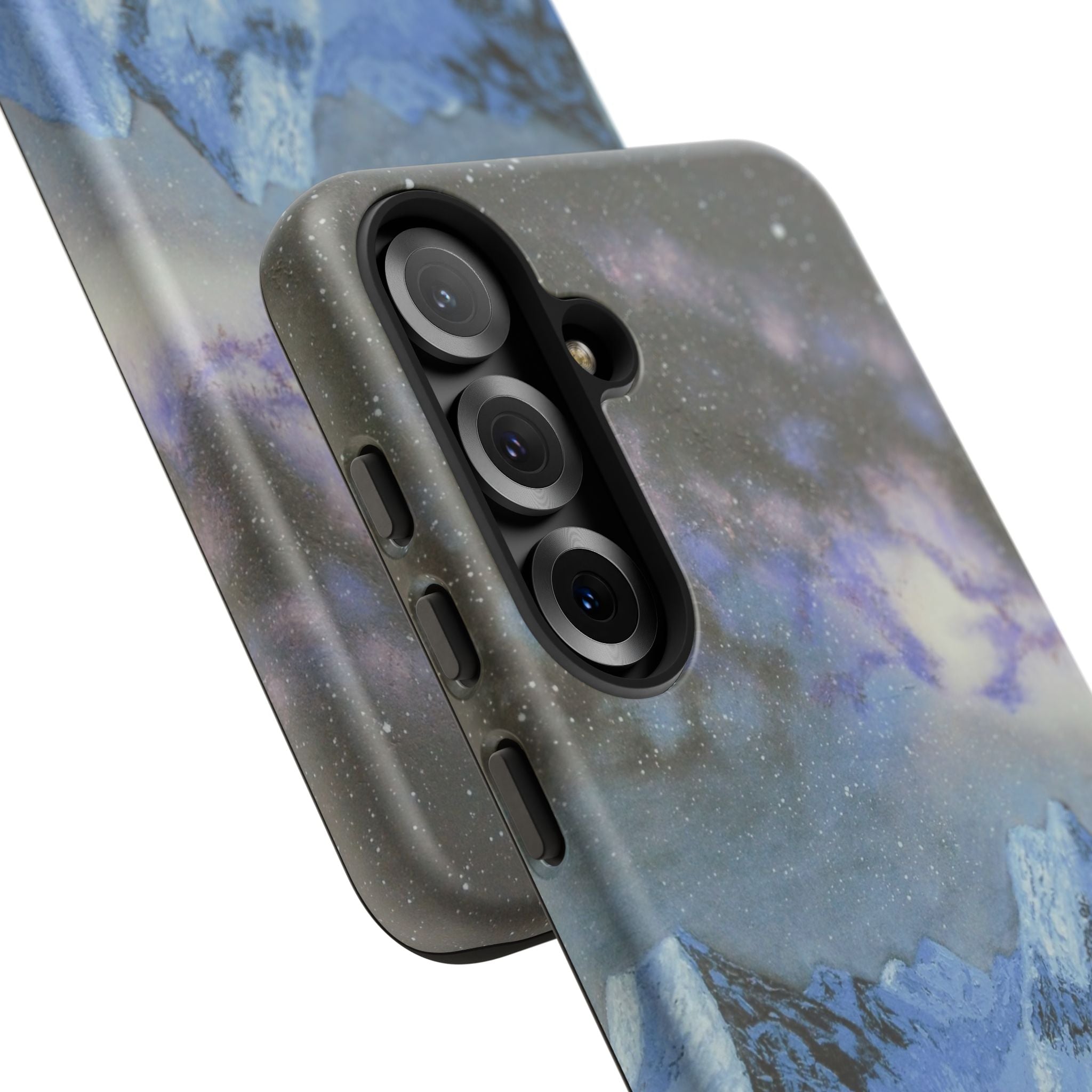 Mountain Night Sky Phone Case — Tough Protective iPhone Cover with Aurora & Snowy Peaks