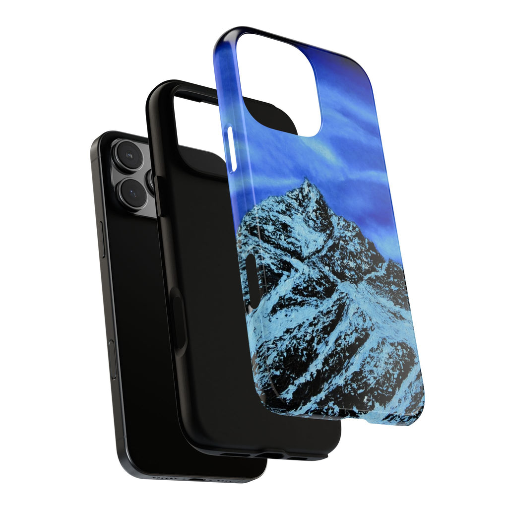 Mountain Peak Blue Tough Phone Case — Rugged Protective iPhone Cover