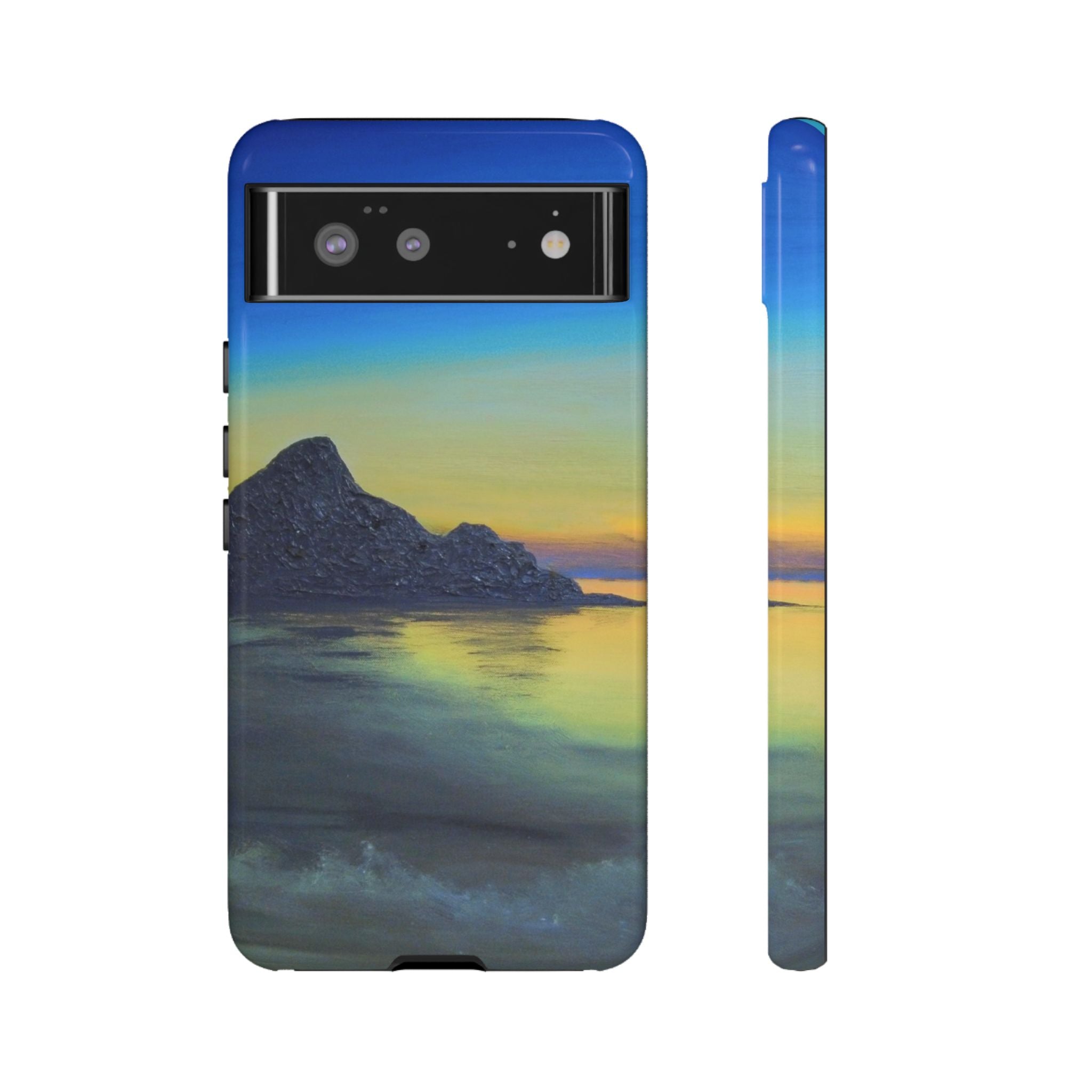 Sunset Cove Phone Case — Durable Protective Tough Case with Tranquil Beach Landscape