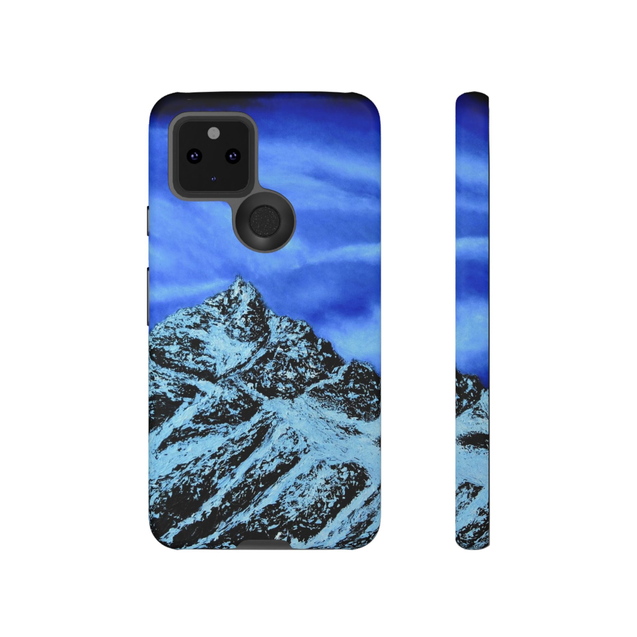 Mountain Peak Blue Tough Phone Case — Rugged Protective iPhone Cover